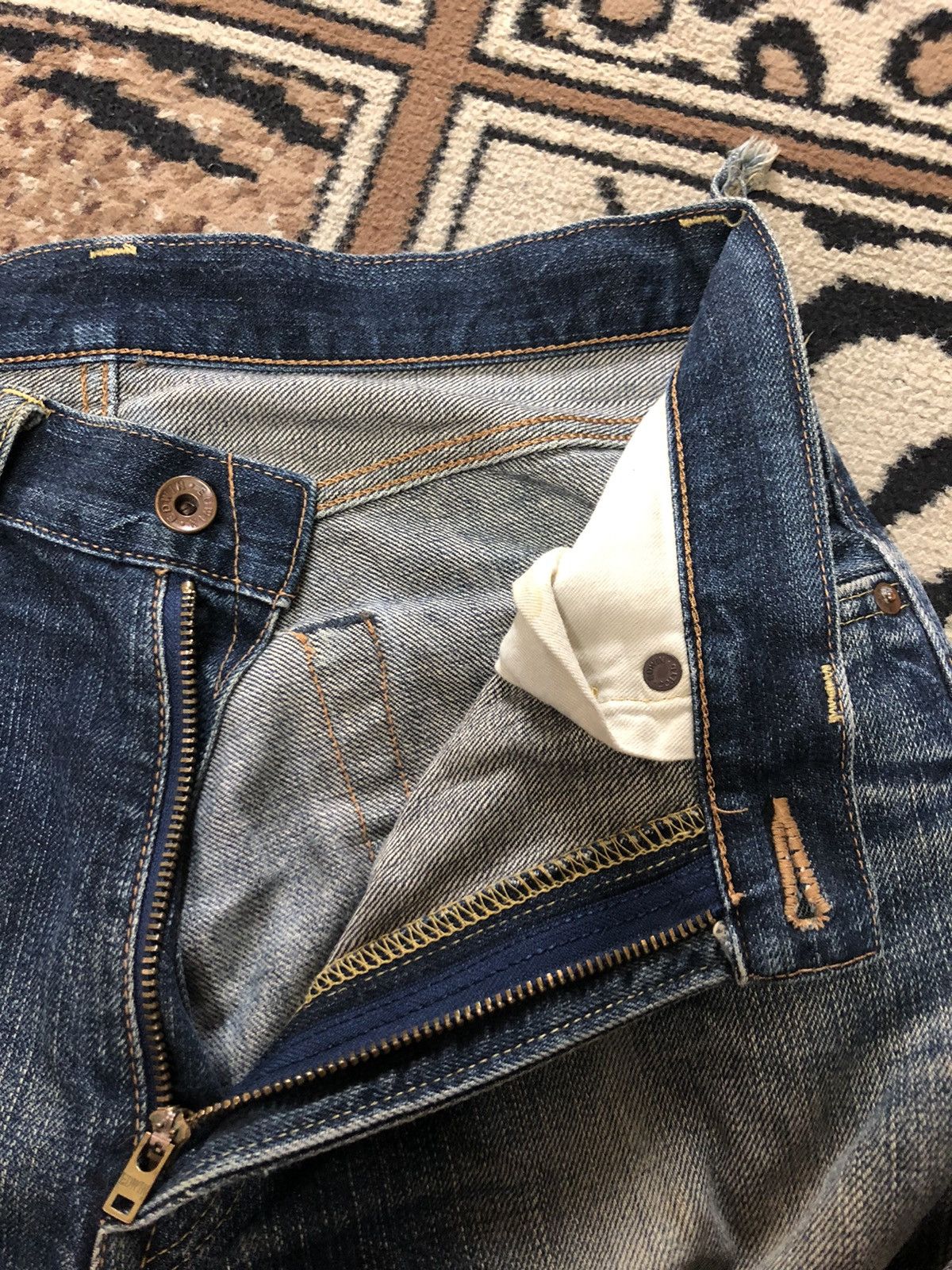 Edwin × Vintage VINTAGE SELVEDGE EDWIN 505z DISTRESSED GRUNGE STYLE Size US 31 - 6 Thumbnail