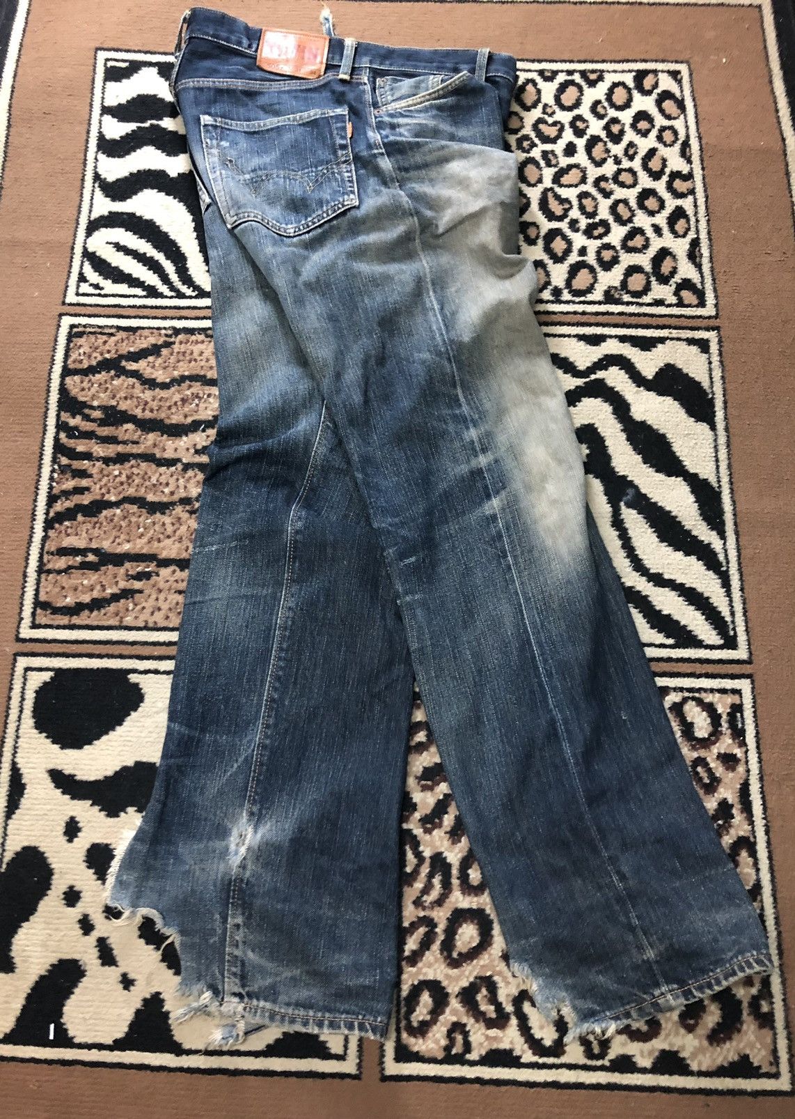 Edwin × Vintage VINTAGE SELVEDGE EDWIN 505z DISTRESSED GRUNGE STYLE Size US 31 - 15 Thumbnail