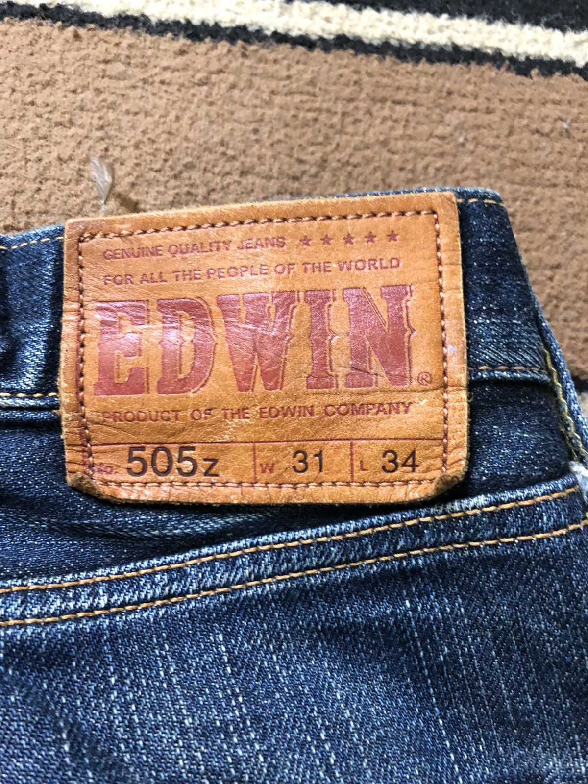 Edwin × Vintage VINTAGE SELVEDGE EDWIN 505z DISTRESSED GRUNGE STYLE Size US 31 - 13 Thumbnail