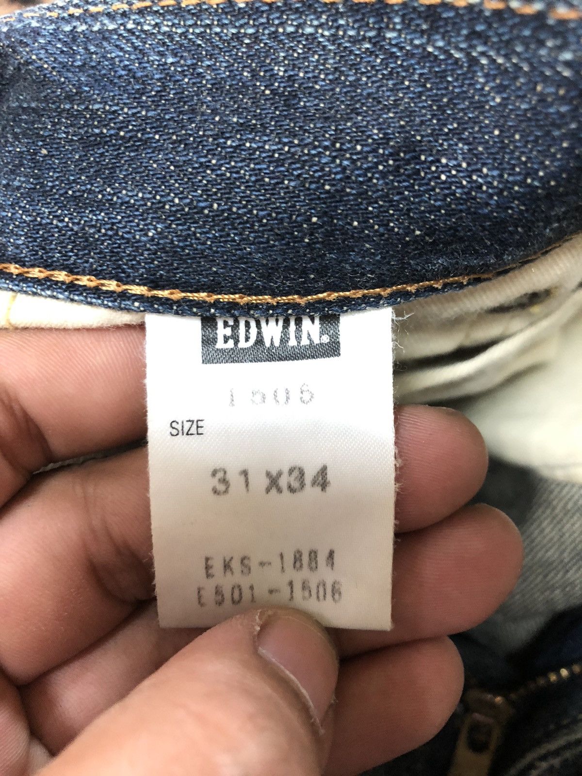 Edwin × Vintage VINTAGE SELVEDGE EDWIN 505z DISTRESSED GRUNGE STYLE Size US 31 - 8 Thumbnail