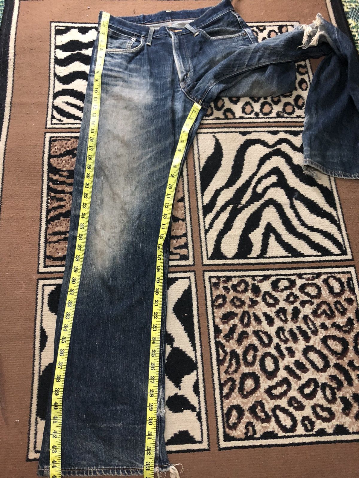 Edwin × Vintage VINTAGE SELVEDGE EDWIN 505z DISTRESSED GRUNGE STYLE Size US 31 - 17 Thumbnail