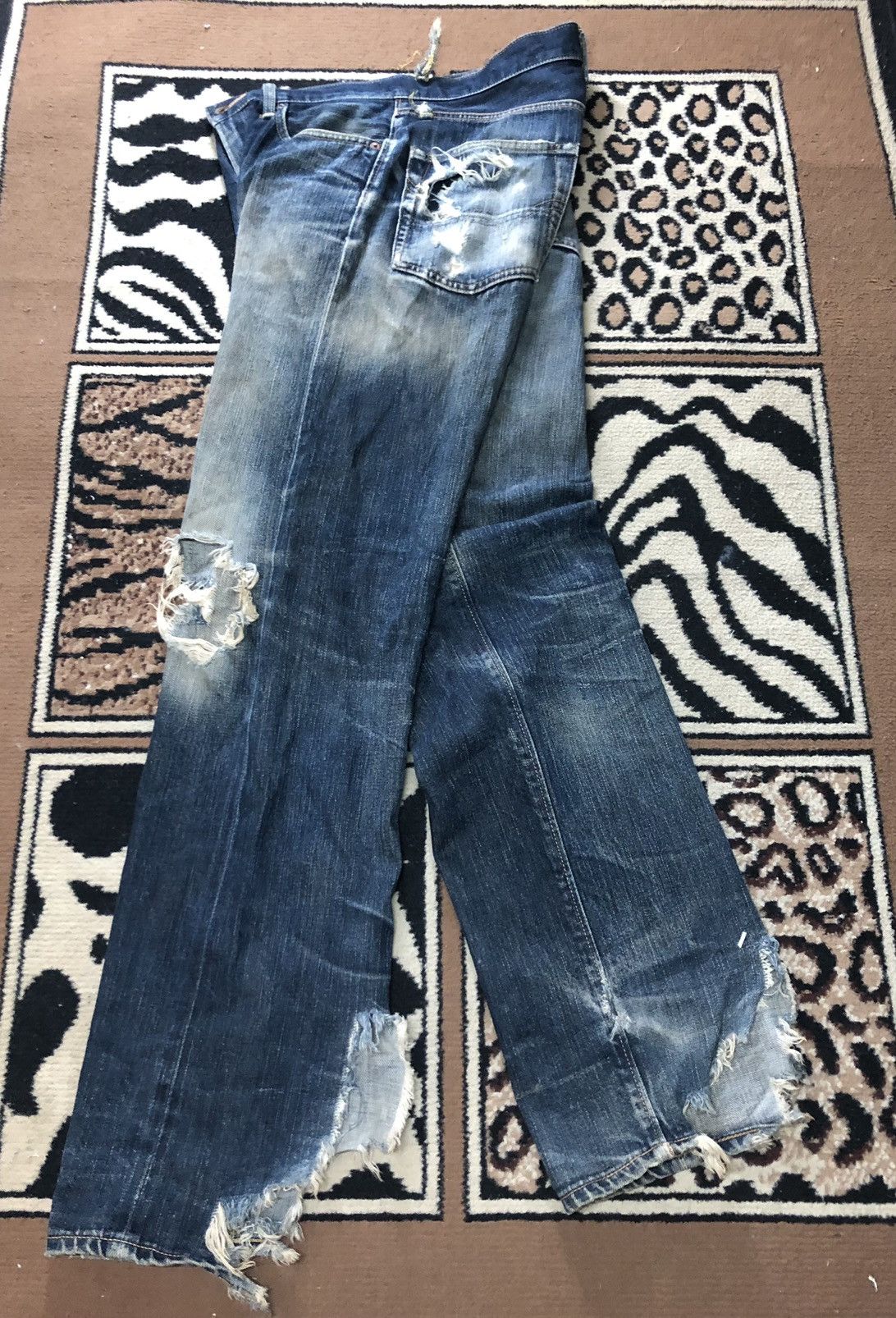 Edwin × Vintage VINTAGE SELVEDGE EDWIN 505z DISTRESSED GRUNGE STYLE Size US 31 - 14 Thumbnail