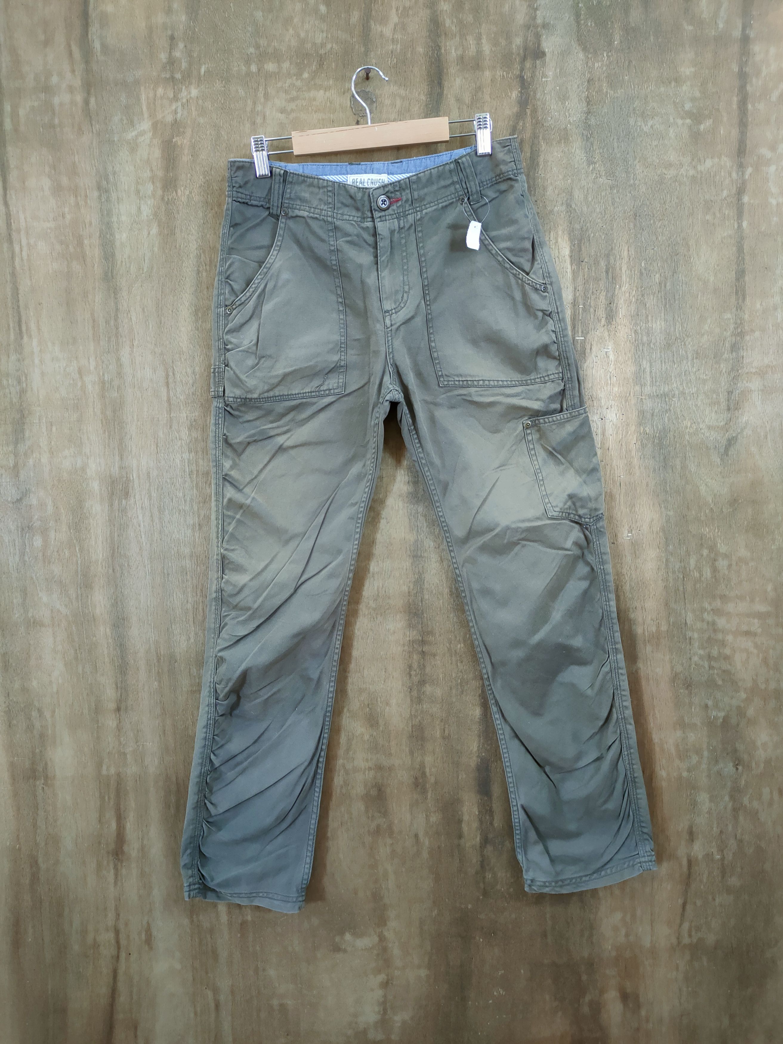 image of Faded Glory Real Crush Cloathing Multipocket Utility Cargo Pants 1286 in Green, Men's (Size 30)