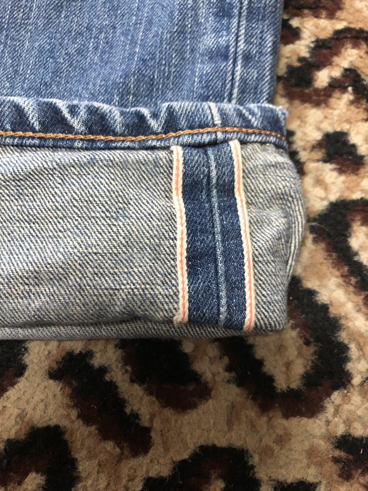 Edwin × Vintage VINTAGE SELVEDGE EDWIN 505 BLUE WASH DISTRESSED DENIM Size US 33 - 3 Thumbnail