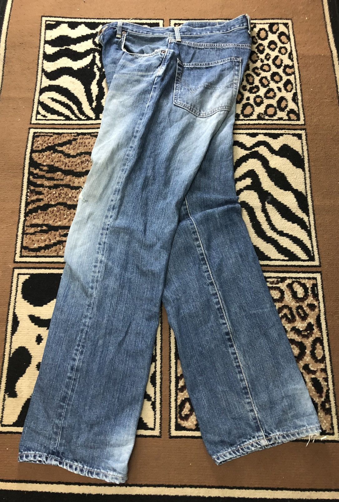Edwin × Vintage VINTAGE SELVEDGE EDWIN 505 BLUE WASH DISTRESSED DENIM Size US 33 - 13 Thumbnail