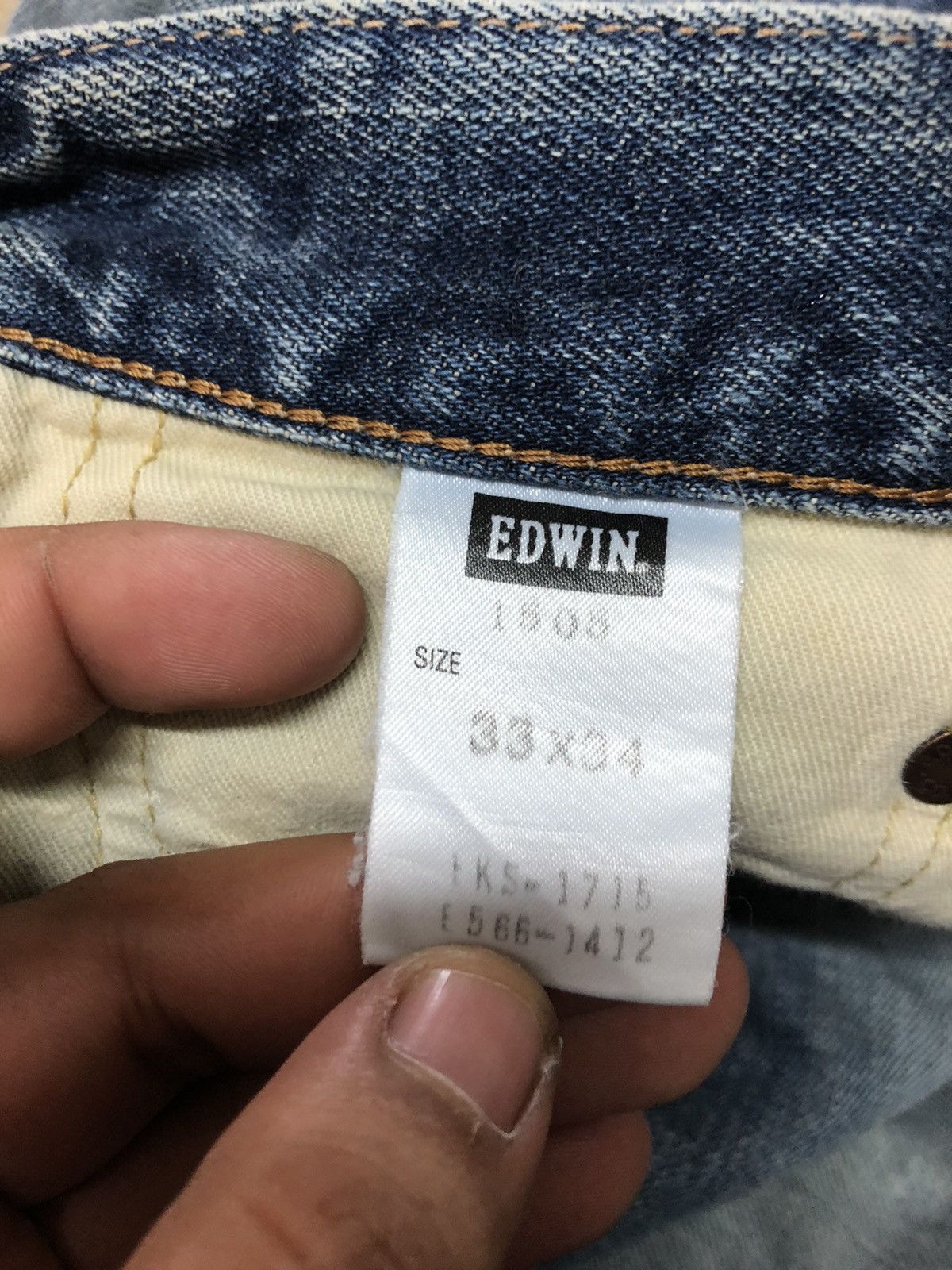 Edwin × Vintage VINTAGE SELVEDGE EDWIN 505 BLUE WASH DISTRESSED DENIM Size US 33 - 7 Thumbnail