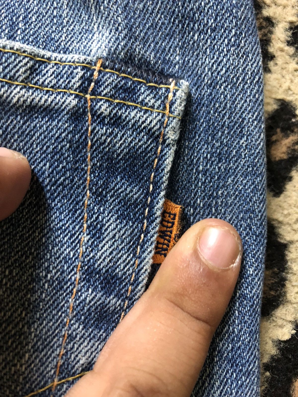 Edwin × Vintage VINTAGE SELVEDGE EDWIN 505 BLUE WASH DISTRESSED DENIM Size US 33 - 11 Thumbnail