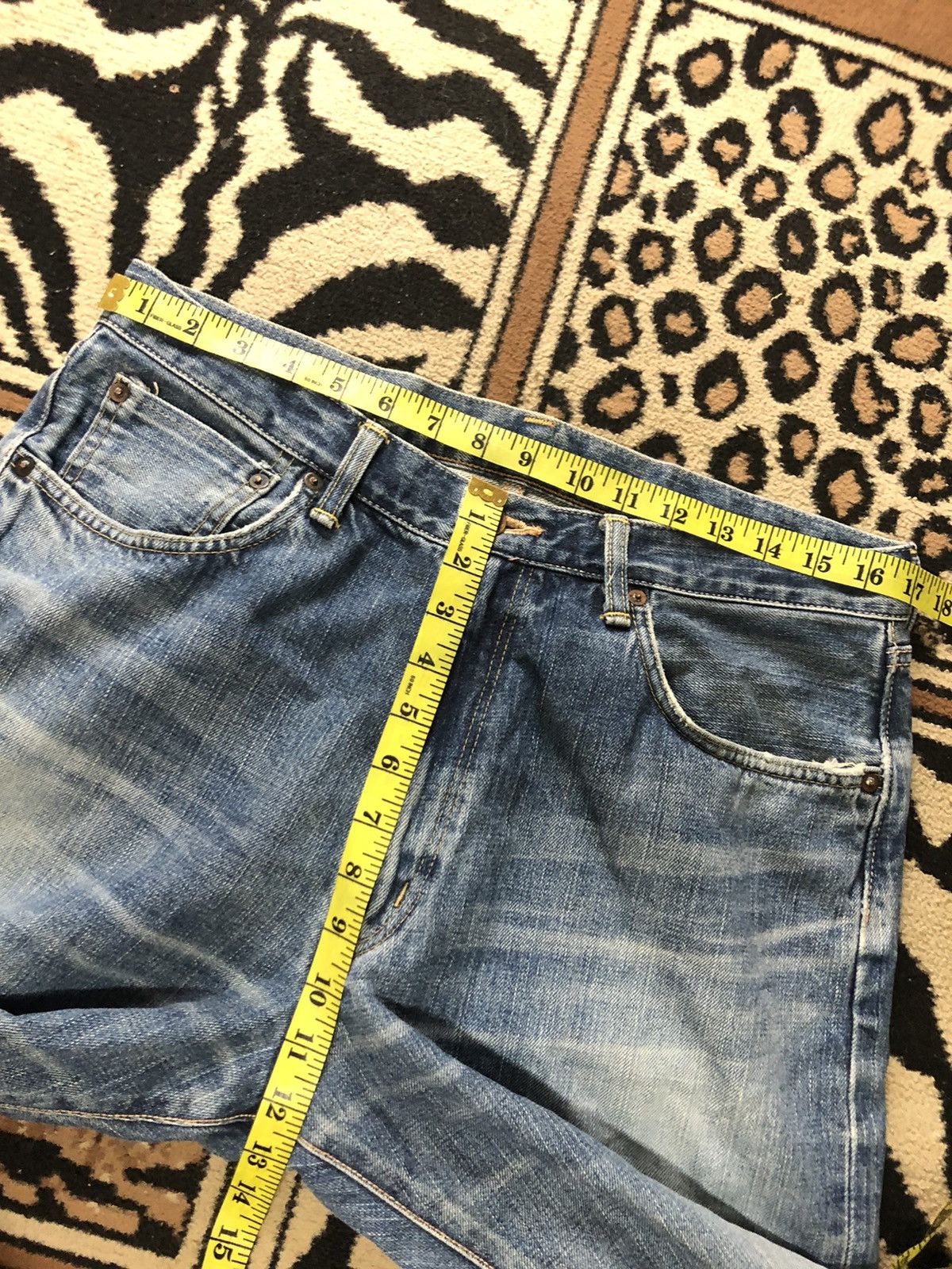 Edwin × Vintage VINTAGE SELVEDGE EDWIN 505 BLUE WASH DISTRESSED DENIM Size US 33 - 15 Thumbnail