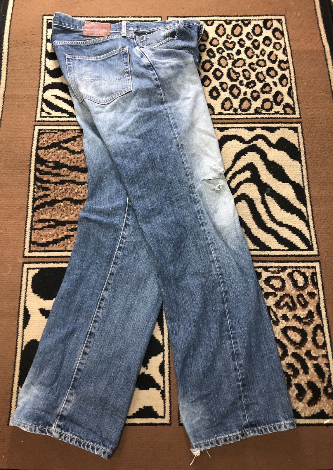 Edwin × Vintage VINTAGE SELVEDGE EDWIN 505 BLUE WASH DISTRESSED DENIM Size US 33 - 14 Thumbnail