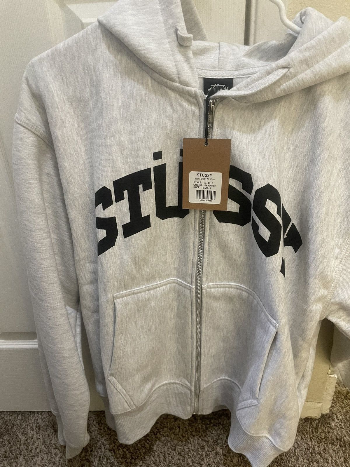 Stussy Stussy Ash Grey Block Sport Zip Hoodie | Grailed