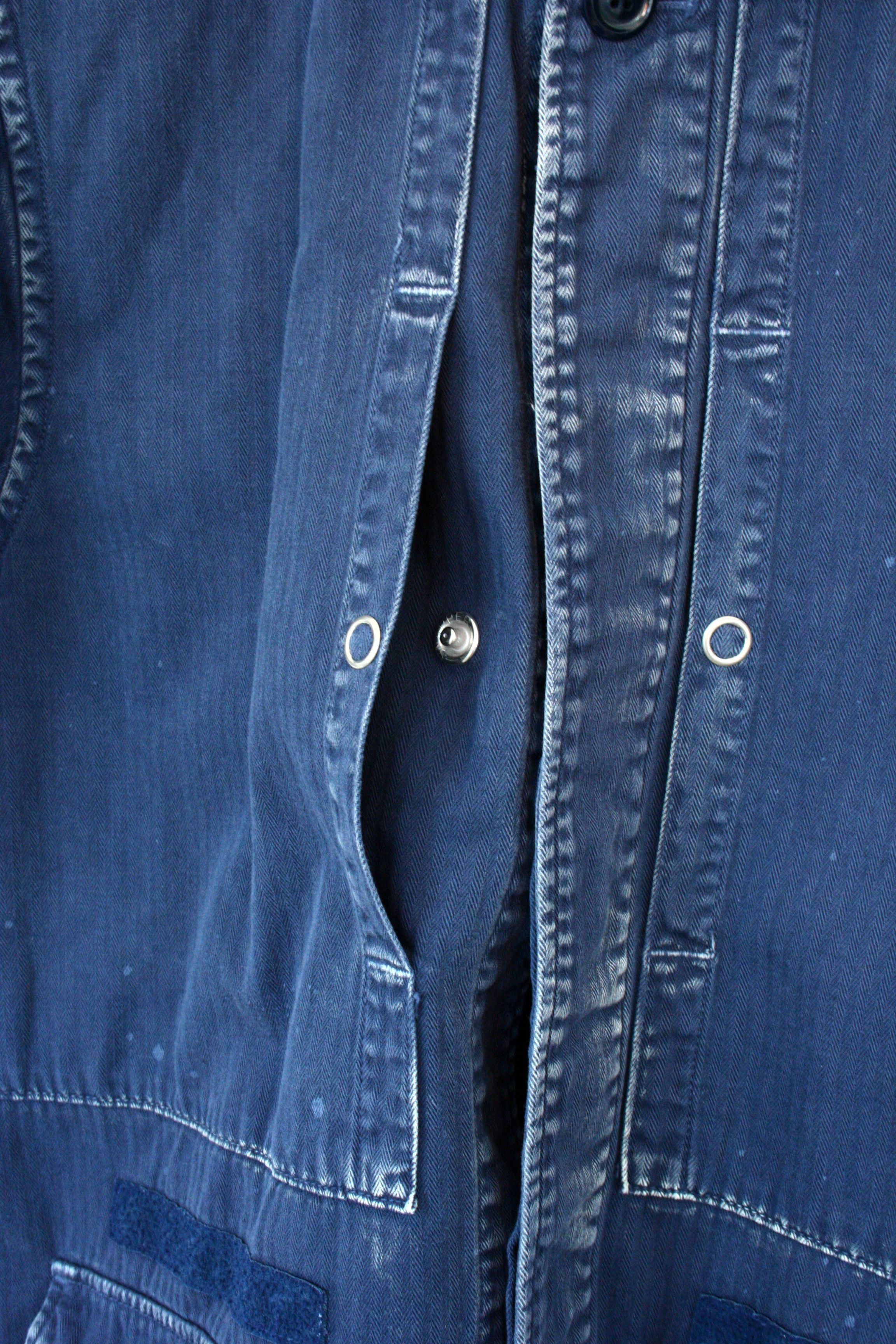 Undercover Undercover Short-Sleeve Blue Herringbone Twill Shirt Size US S / EU 44-46 / 1 - 6 Thumbnail
