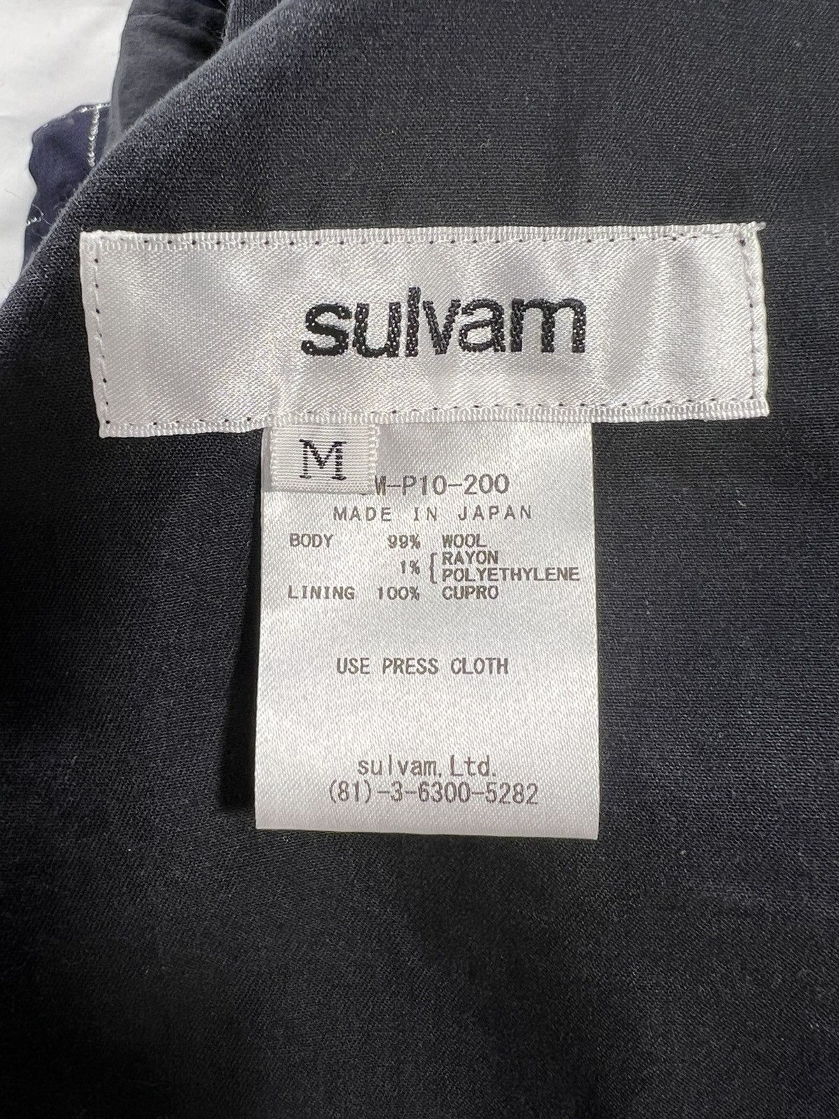 Sulvam AW20 Navy Check Darts Flare Pants Size US 30 / EU 46 - 4 Thumbnail