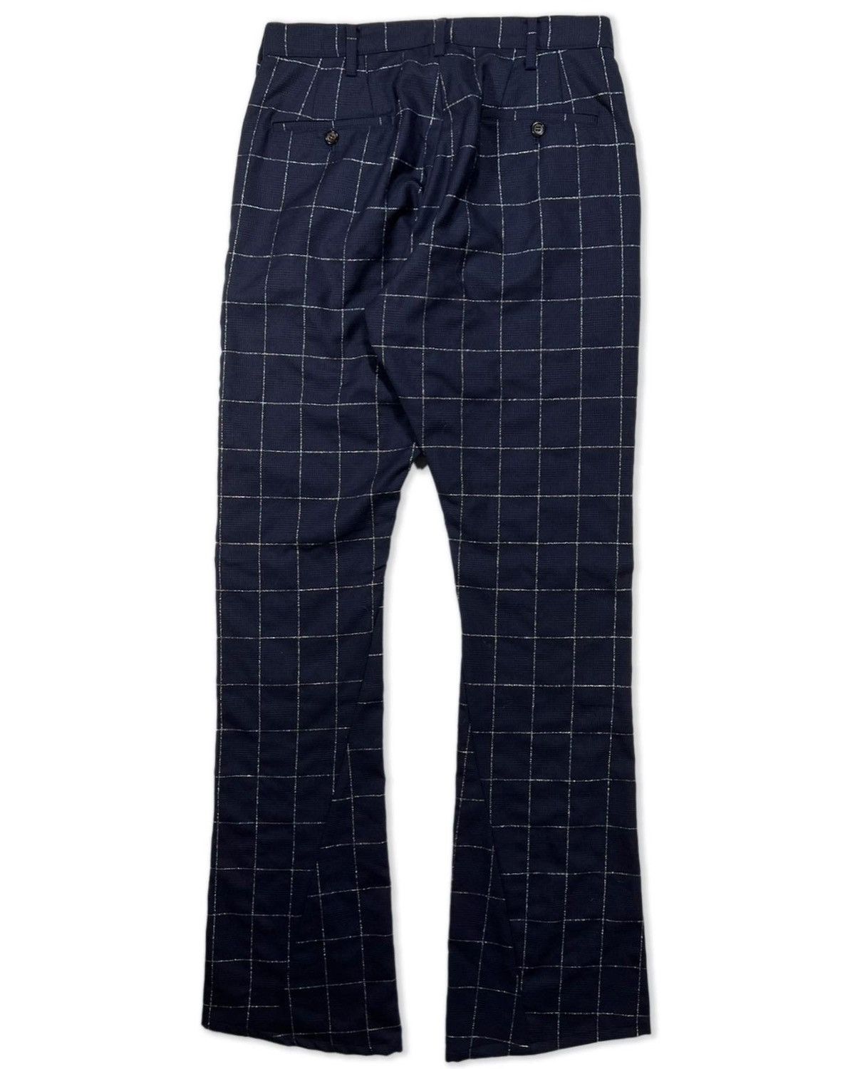 Sulvam AW20 Navy Check Darts Flare Pants Size US 30 / EU 46 - 2 Thumbnail
