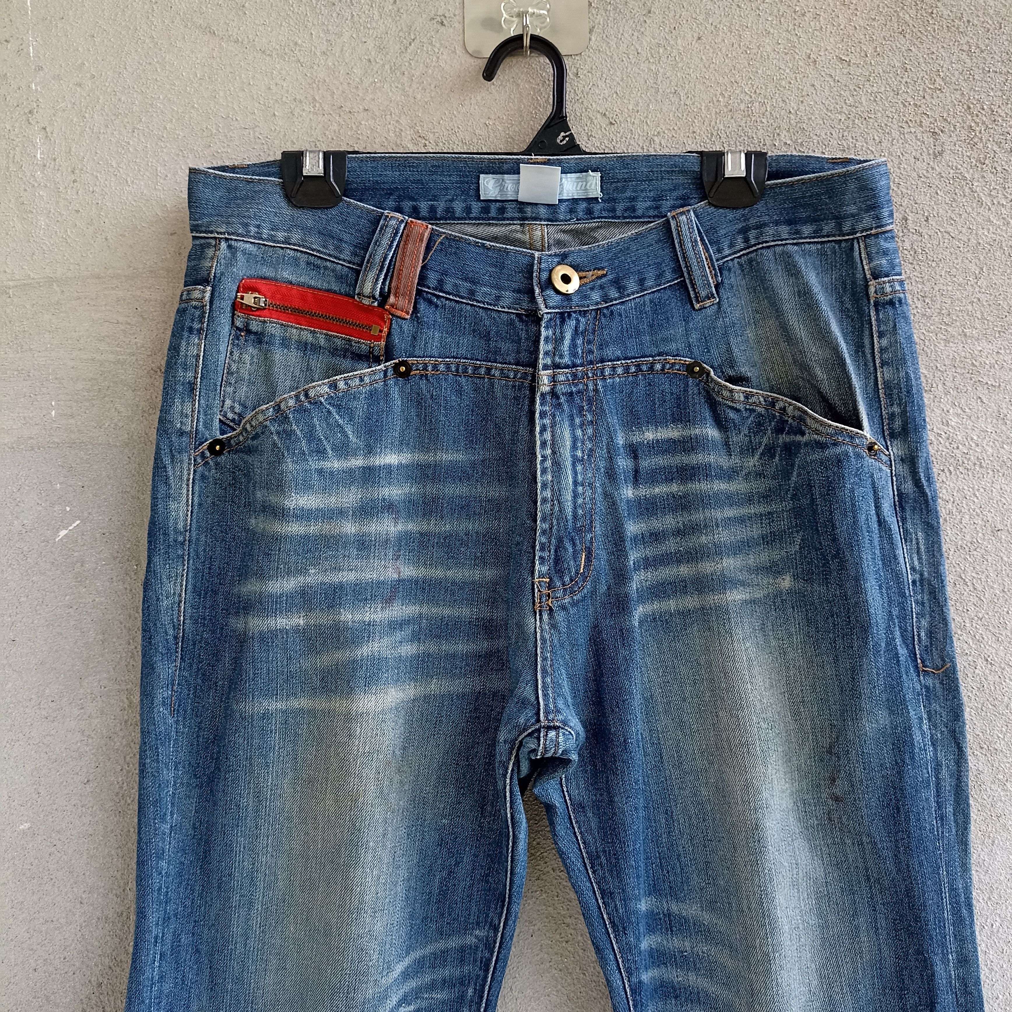 Japanese Brand Faded Groover Grand Art Style Multipocket Blue Jeans Size US 34 / EU 50 - 3 Thumbnail