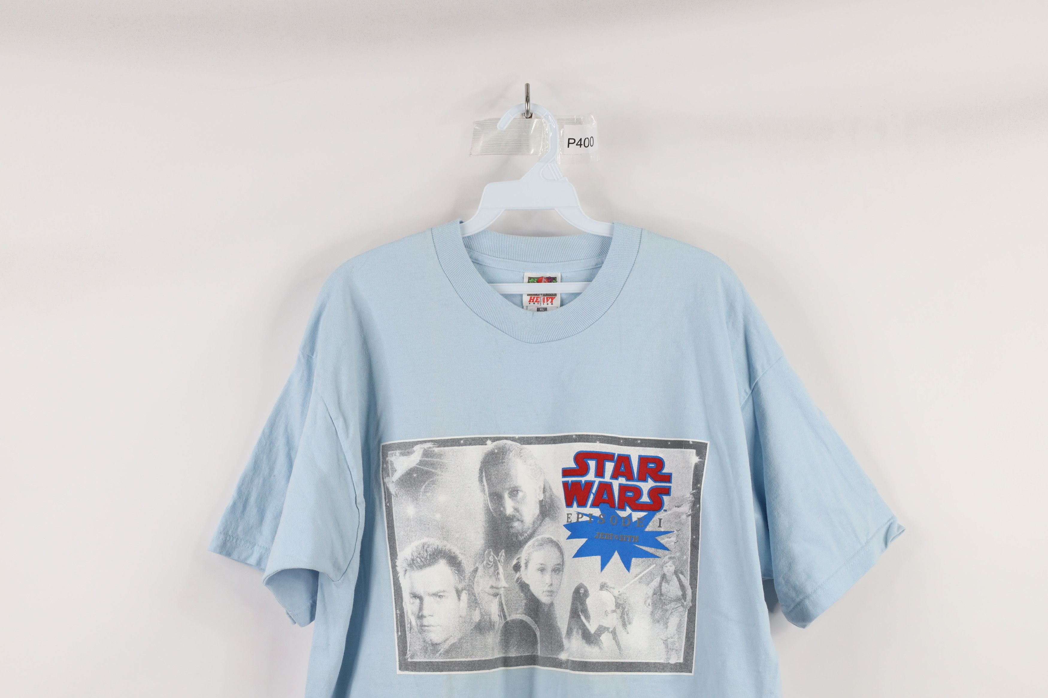Vintage Vintage 90s Wars Episode 1 Movie Promo T-Shirt Light Blu Size US XL / EU 56 / 4 - 2 Preview