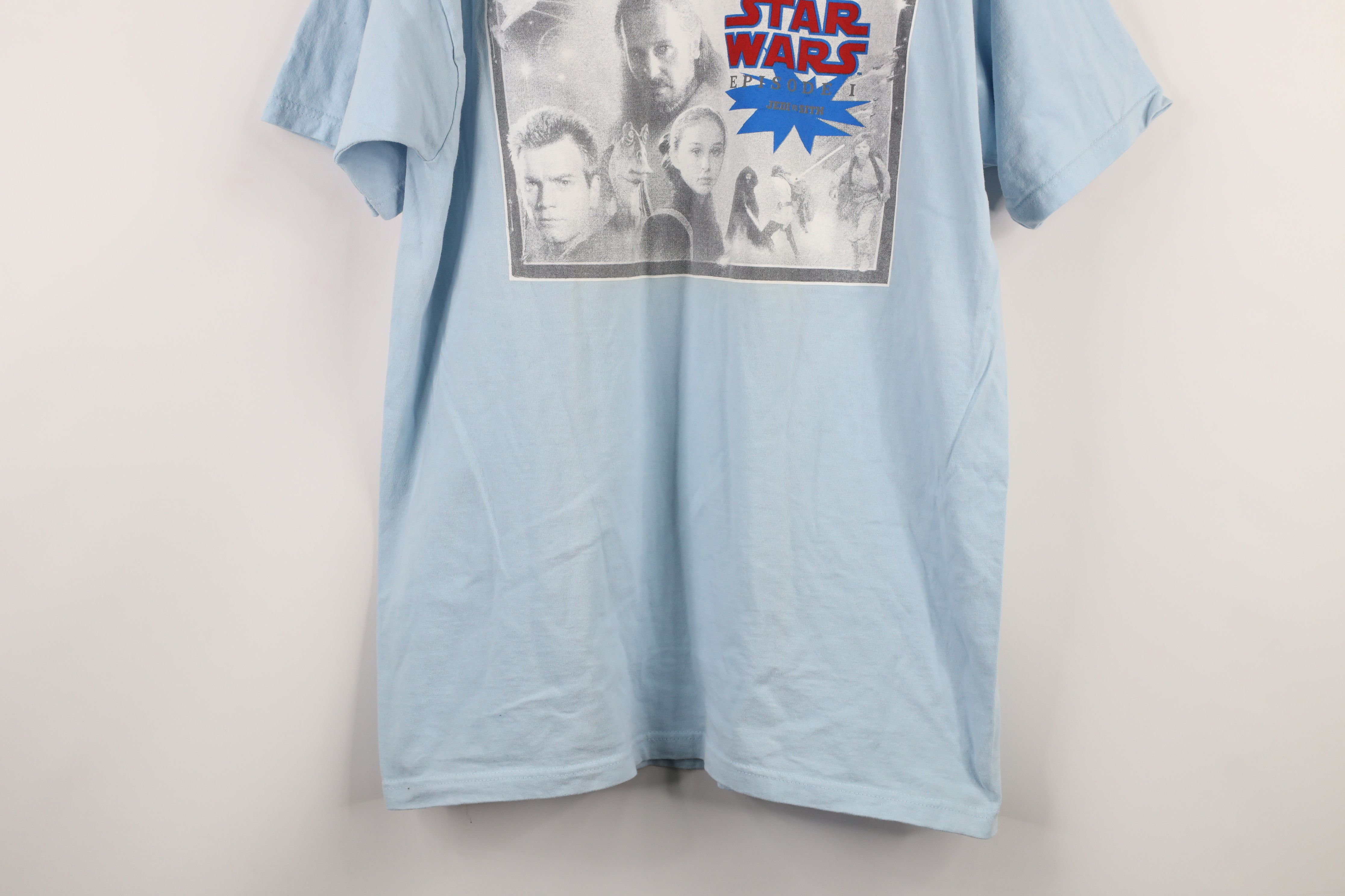 Vintage Vintage 90s Wars Episode 1 Movie Promo T-Shirt Light Blu Size US XL / EU 56 / 4 - 3 Thumbnail