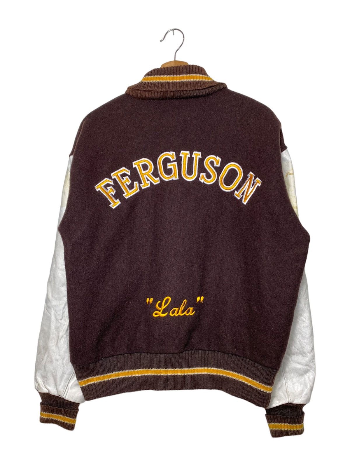 Other Vintage Ferguson Brown Leather Varsity Jacket / Travis Scott Size US M / EU 48-50 / 2 - 2 Thumbnail