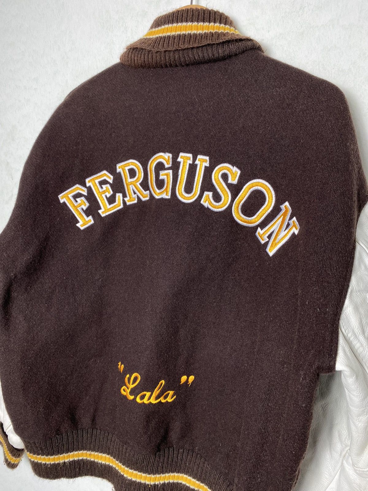 Other Vintage Ferguson Brown Leather Varsity Jacket / Travis Scott Size US M / EU 48-50 / 2 - 6 Thumbnail