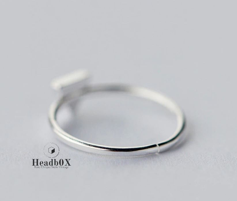 Jewelry Black Enamel Triangle Adjustable Ring Size ONE SIZE - 2 Thumbnail