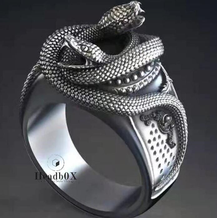 Jewelry Double Silver Color Snake Ring Size ONE SIZE - 1 Thumbnail