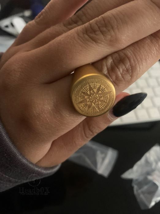Japanese Brand Compass World Map Ring Size ONE SIZE - 3 Thumbnail