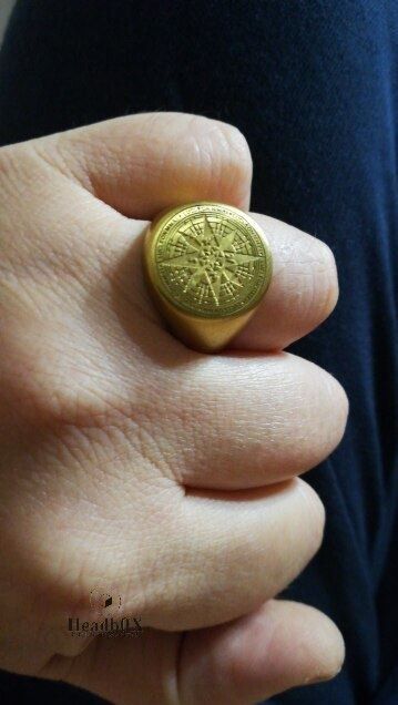 Japanese Brand Compass World Map Ring Size ONE SIZE - 1 Thumbnail
