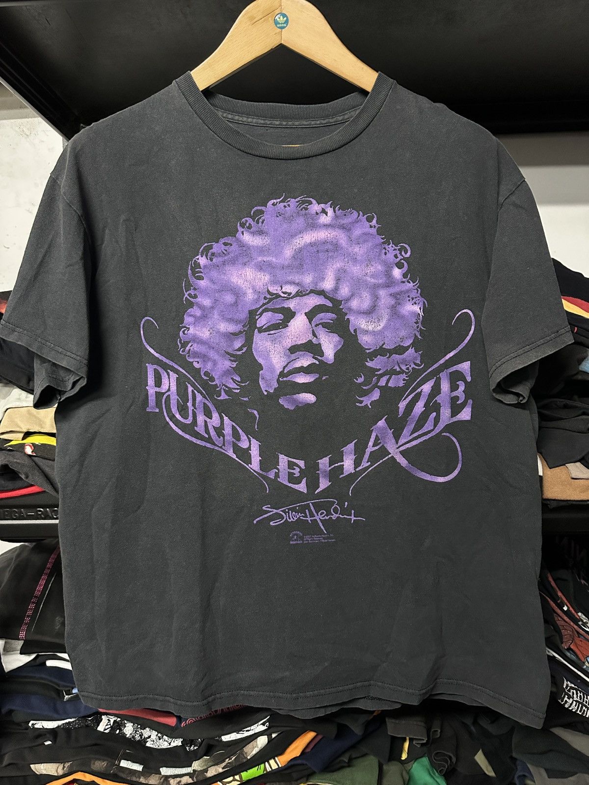 Band Tees × Vintage Vintage Jimi Hendrix Pupple Haze Faded Tee Size US XL / EU 56 / 4 - 1 Thumbnail