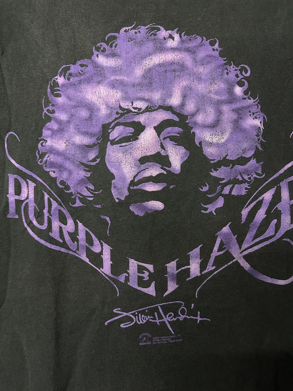 Band Tees × Vintage Vintage Jimi Hendrix Pupple Haze Faded Tee Size US XL / EU 56 / 4 - 2 Thumbnail