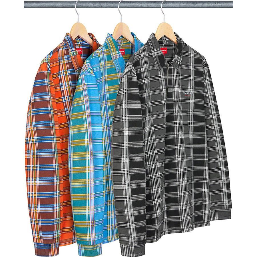 Supreme Supreme Zip Up LS Polo Shirt Blue Plaid Large Cotton FW20 Grailed