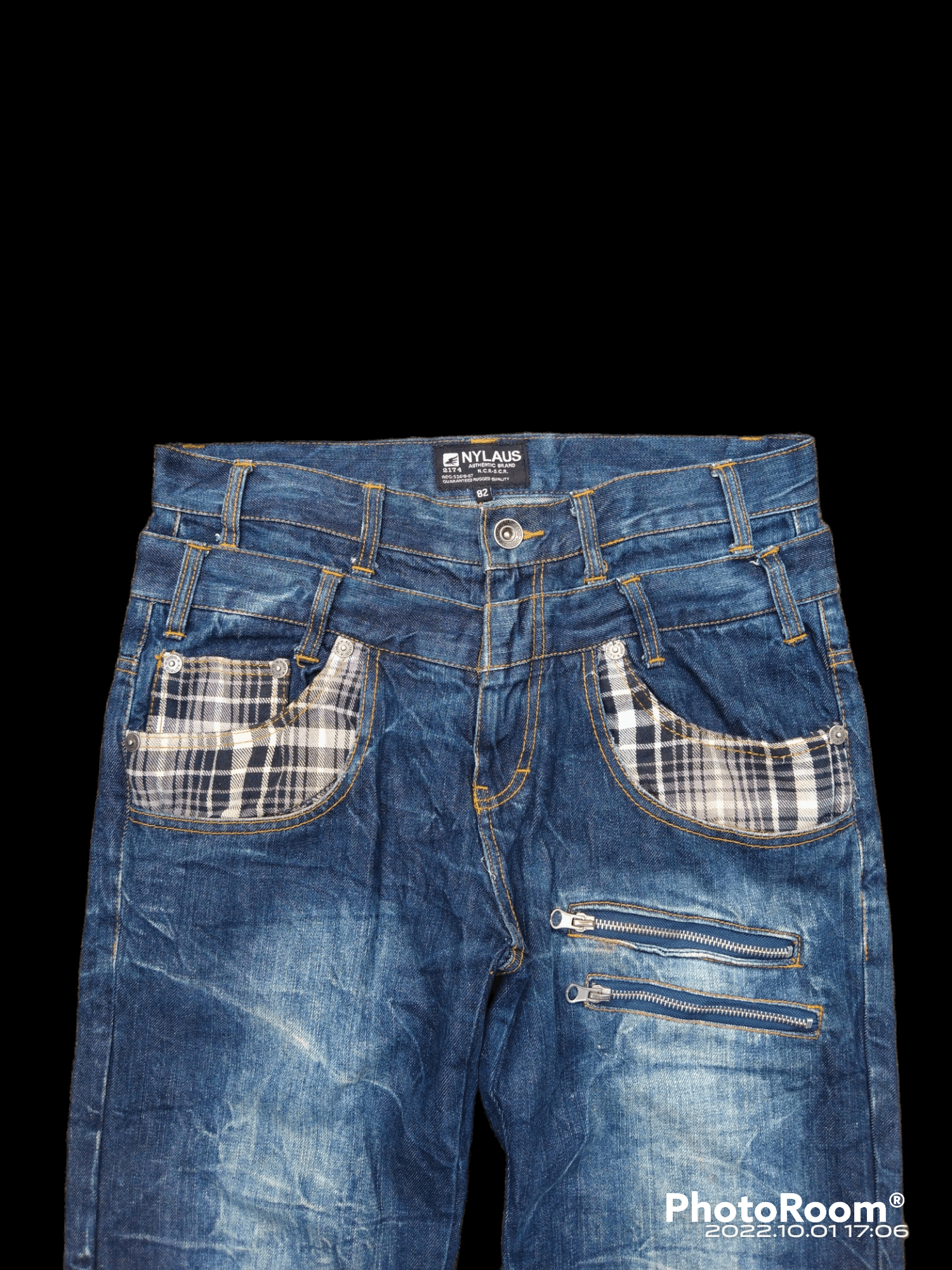 Japanese Brand SUPER SICK🔥ELECTRIC SHOCKING⚡ NYLAUS AUTHENTIC DOUBLE WAIST Size US 31 - 3 Thumbnail