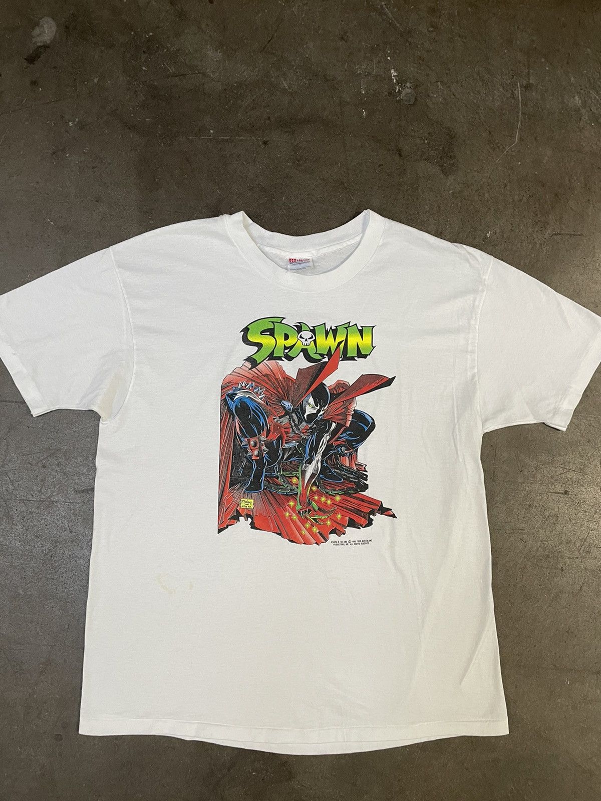 image of Vintage 1993 Spawn Graphic Tee in White, Men's (Size XL)