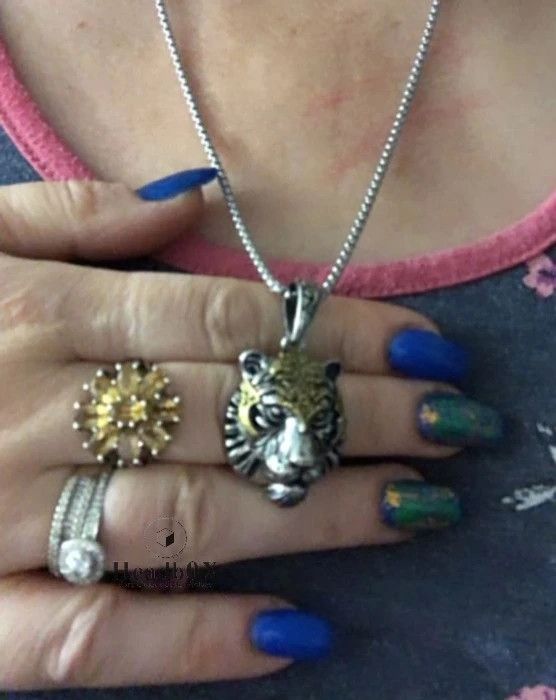 Jewelry Tiger Head Pendant Necklace Size ONE SIZE - 3 Thumbnail