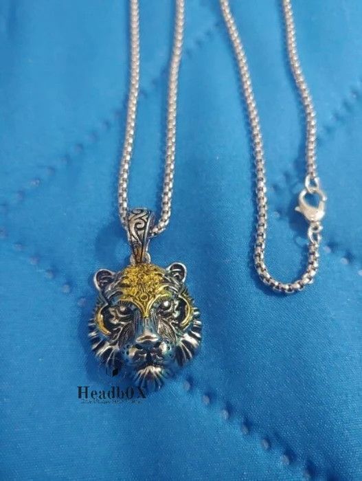 Jewelry Tiger Head Pendant Necklace Size ONE SIZE - 6 Thumbnail