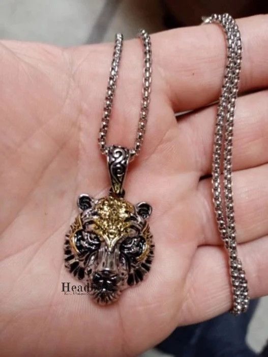 Jewelry Tiger Head Pendant Necklace Size ONE SIZE - 2 Thumbnail