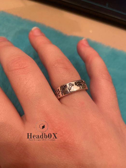 Jewelry Simplicity Carved Flower Ring Size ONE SIZE - 3 Thumbnail