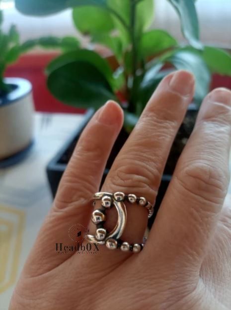 Jewelry Double layer Dot Chain Cross Rings Size ONE SIZE - 4 Thumbnail