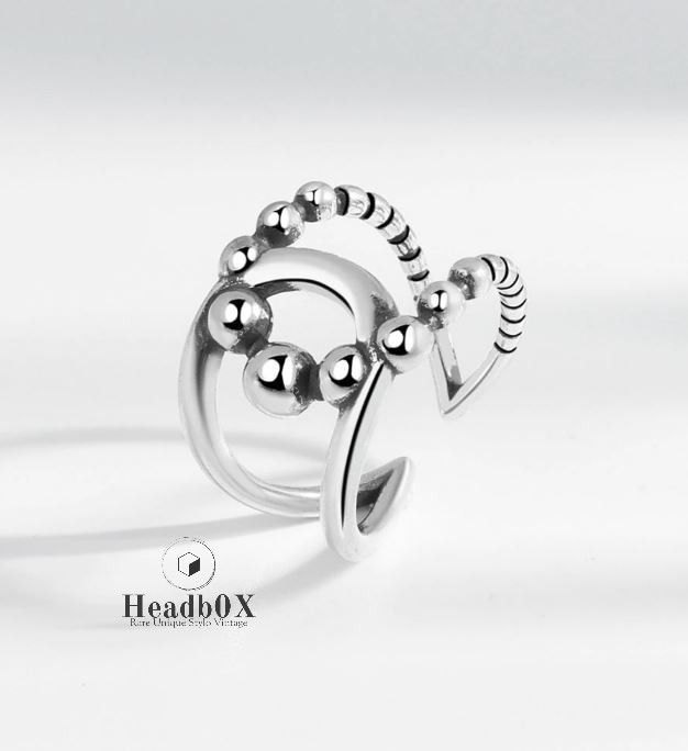 Jewelry Double layer Dot Chain Cross Rings Size ONE SIZE - 1 Thumbnail