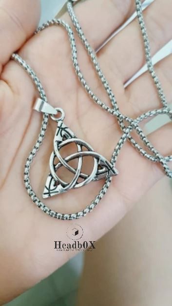 Jewelry Viking Knot Power Triangle Pendant Necklace Size ONE SIZE - 3 Thumbnail