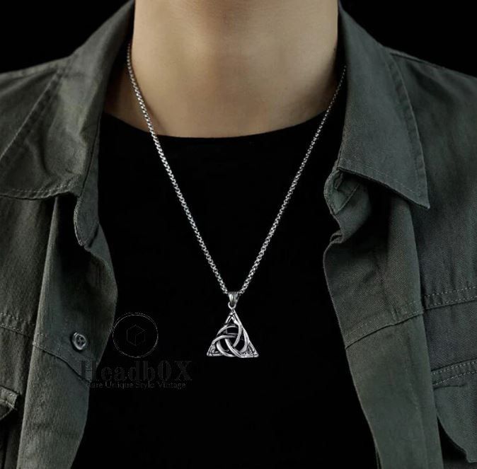 Jewelry Viking Knot Power Triangle Pendant Necklace Size ONE SIZE - 5 Thumbnail