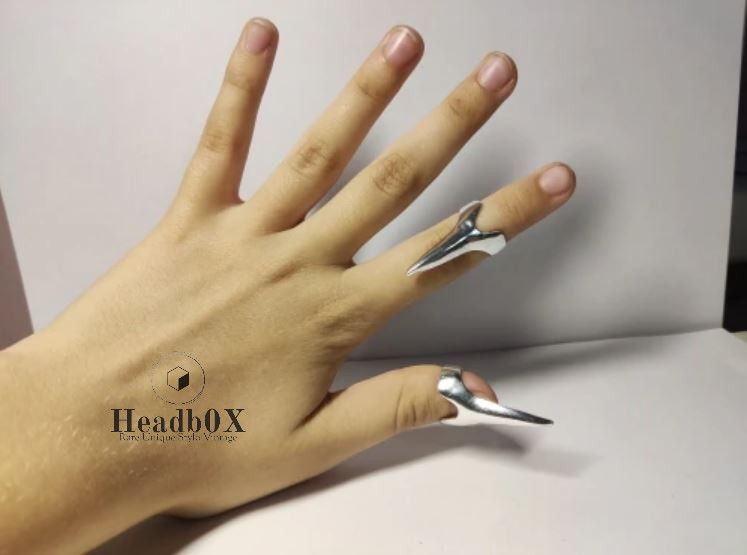 Other 4pcs Claw Finger Spike Fingertip Nail Ring Size ONE SIZE - 4 Thumbnail