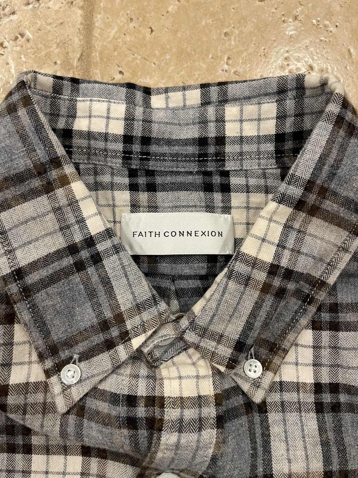 Faith Connexion Faith Connexion Fit Check Shirt in Black / White Size US XL / EU 56 / 4 - 7 Thumbnail