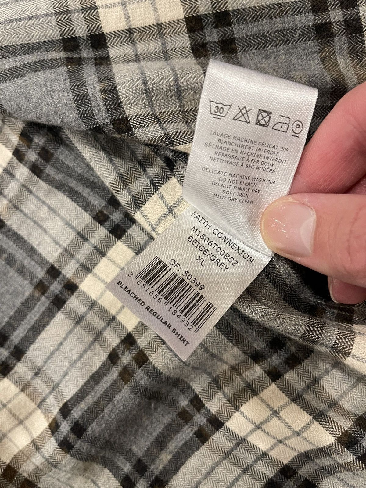 Faith Connexion Faith Connexion Fit Check Shirt in Black / White Size US XL / EU 56 / 4 - 10 Thumbnail