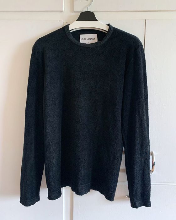 Our Legacy Black cotton terry cloth long sleeve shirt | Grailed