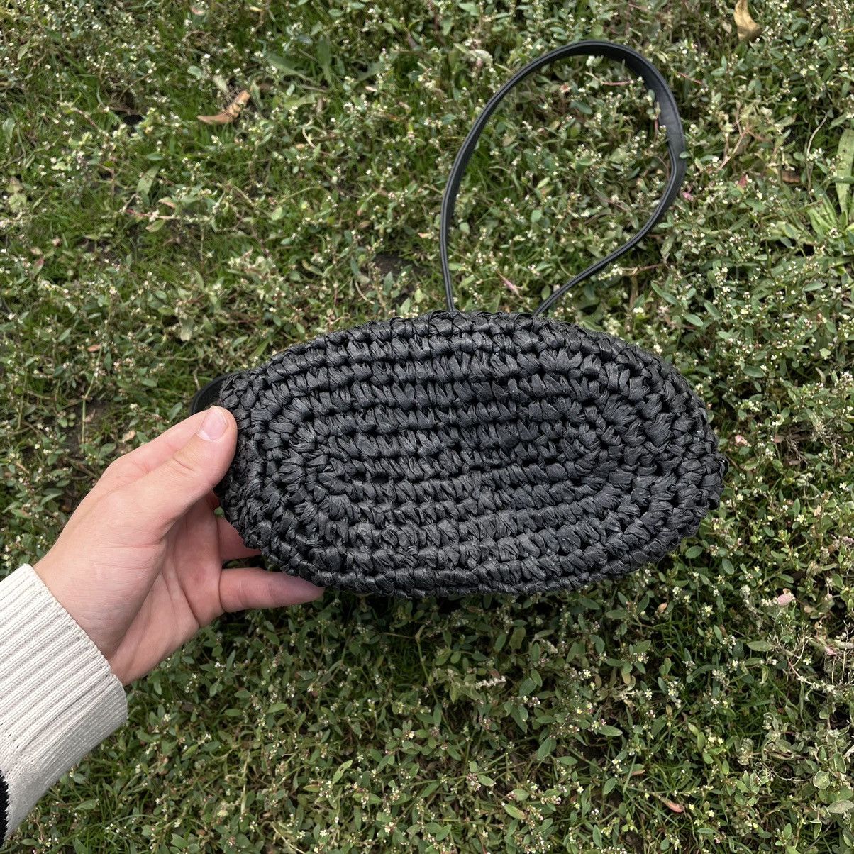 Vintage Vintage Y2K Knitted Crossbody Bag Black Streetwear Grunge OS Size ONE SIZE - 6 Thumbnail