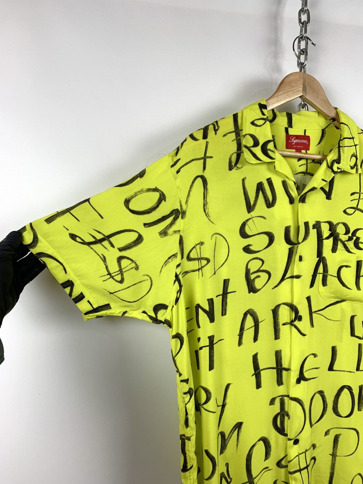 Supreme Supreme Black Ark Rayon S/S Shirt Fluorescent Yellow Size US L / EU 52-54 / 3 - 9 Thumbnail