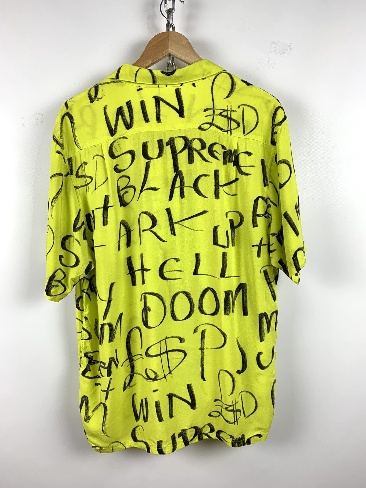 Supreme Supreme Black Ark Rayon S/S Shirt Fluorescent Yellow Size US L / EU 52-54 / 3 - 4 Thumbnail