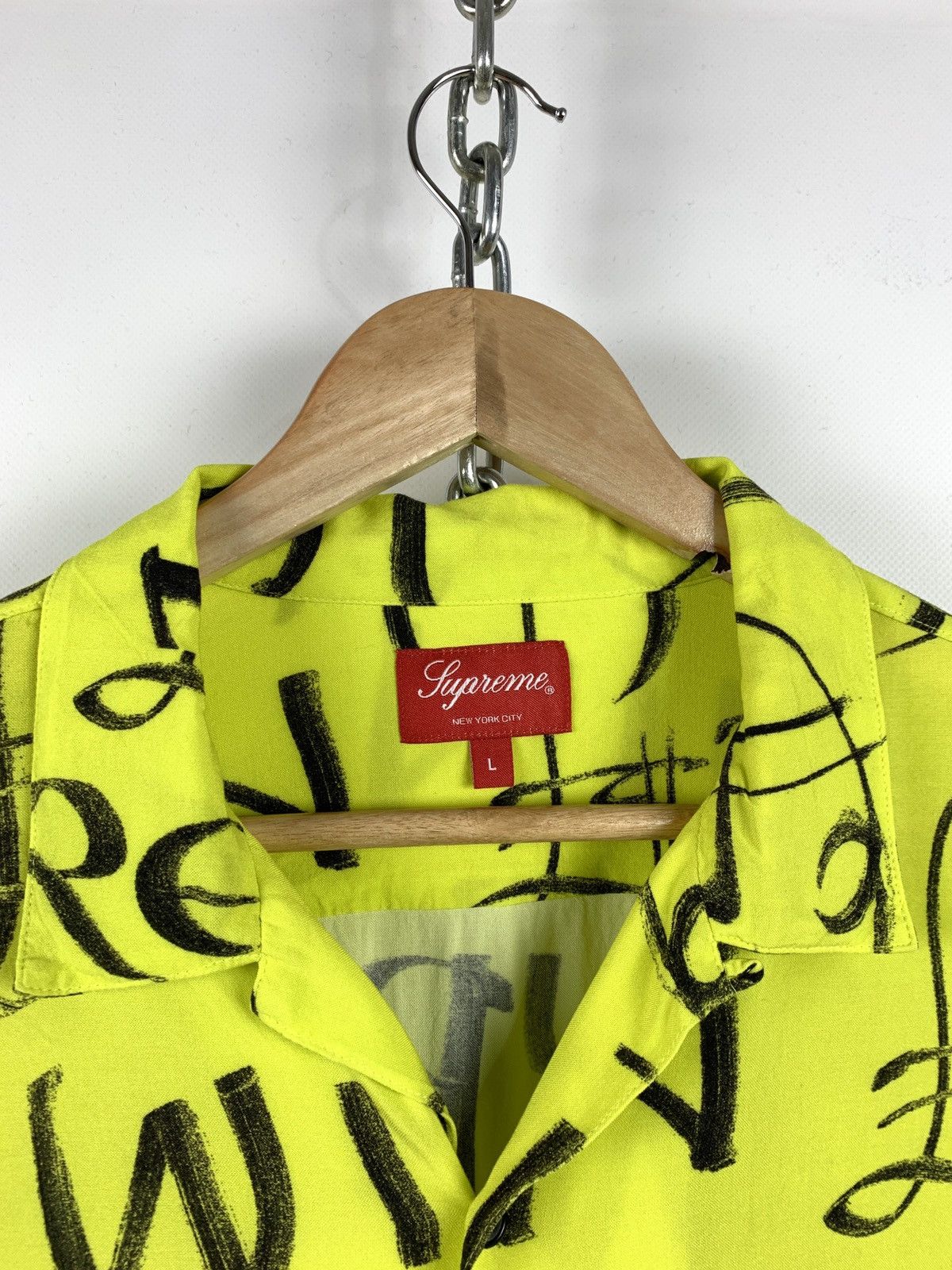 Supreme Supreme Black Ark Rayon S/S Shirt Fluorescent Yellow Size US L / EU 52-54 / 3 - 17 Thumbnail