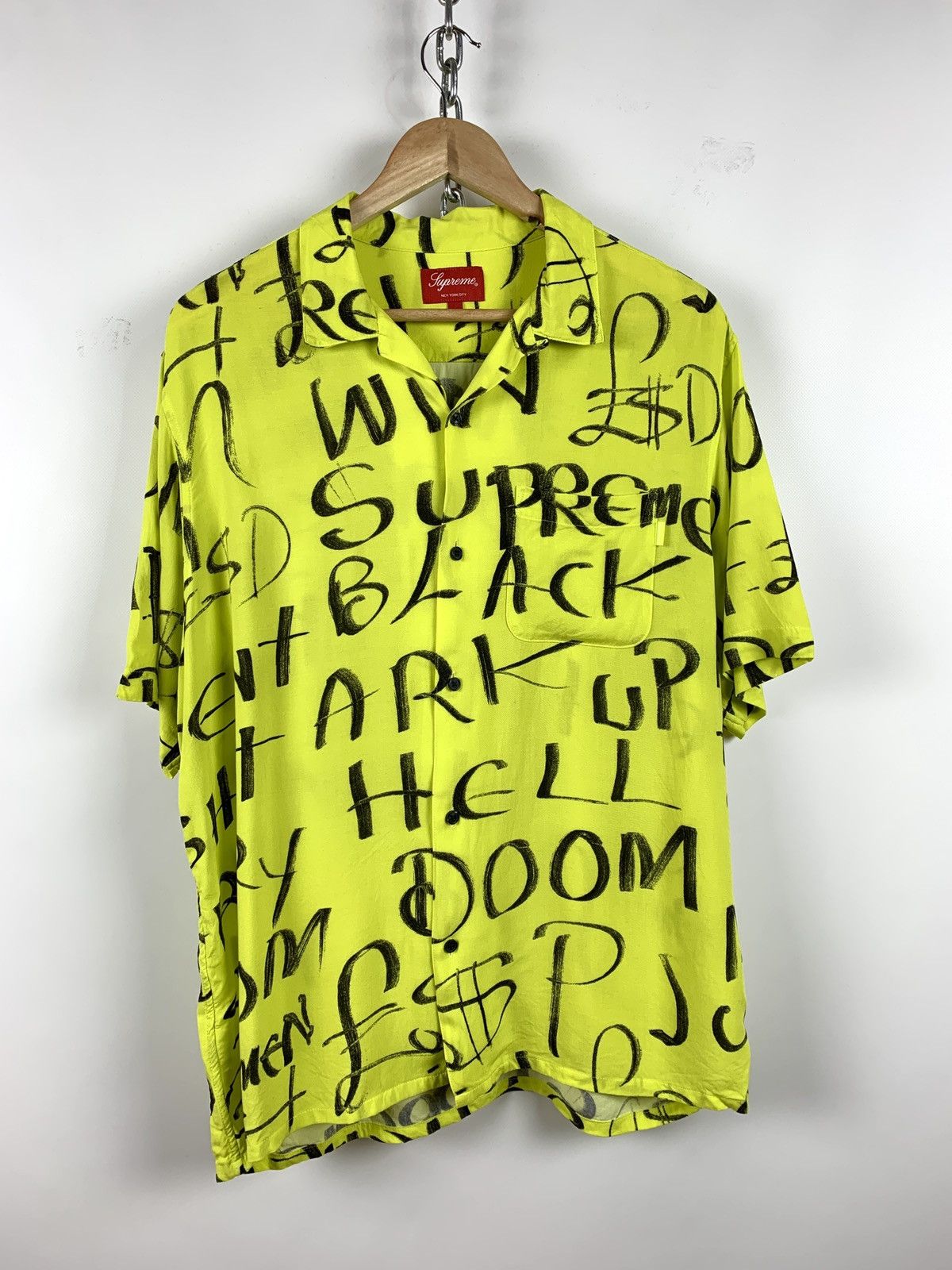 Supreme Supreme Black Ark Rayon S/S Shirt Fluorescent Yellow | Grailed