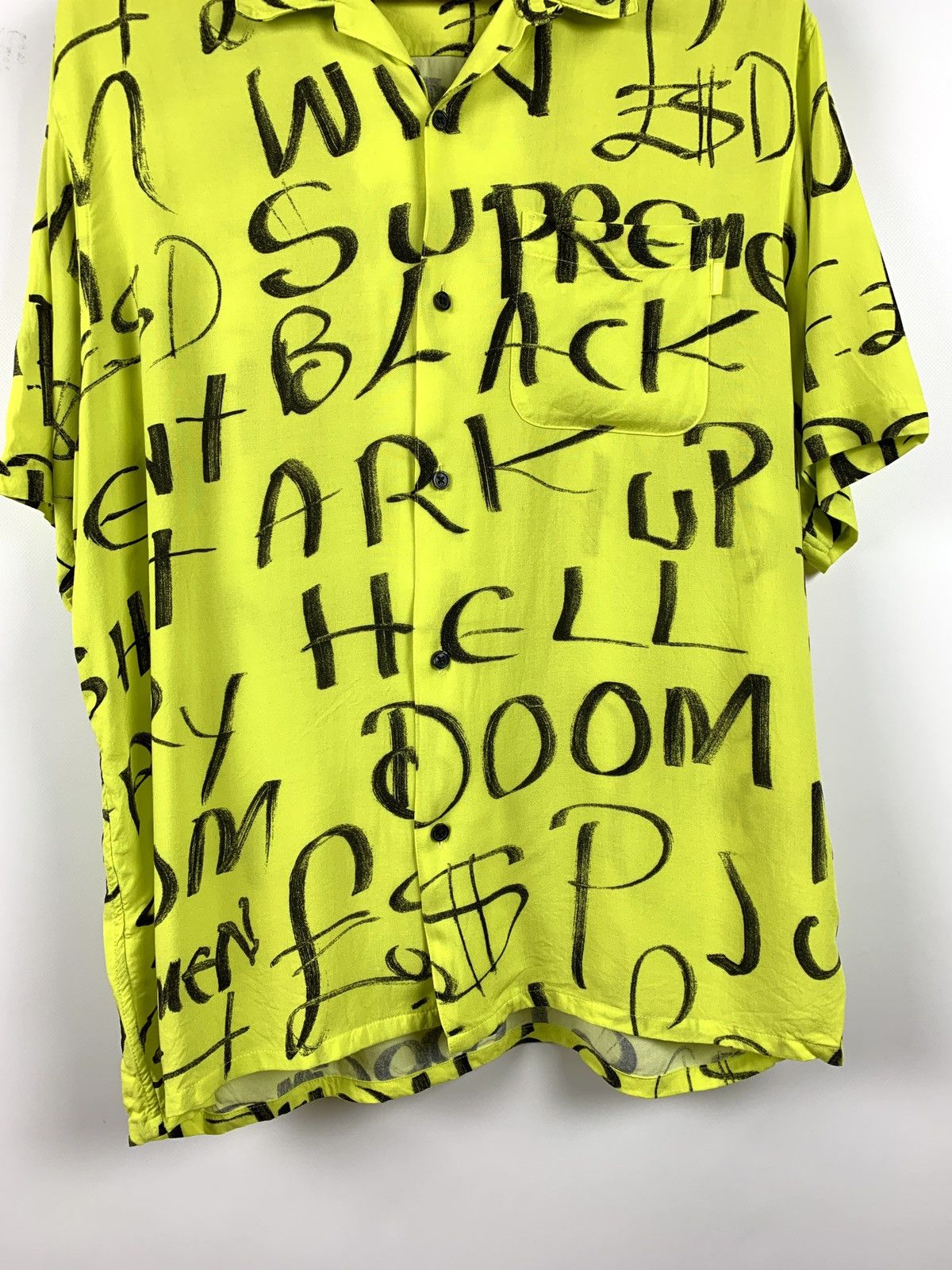 Supreme Supreme Black Ark Rayon S/S Shirt Fluorescent Yellow Size US L / EU 52-54 / 3 - 8 Thumbnail