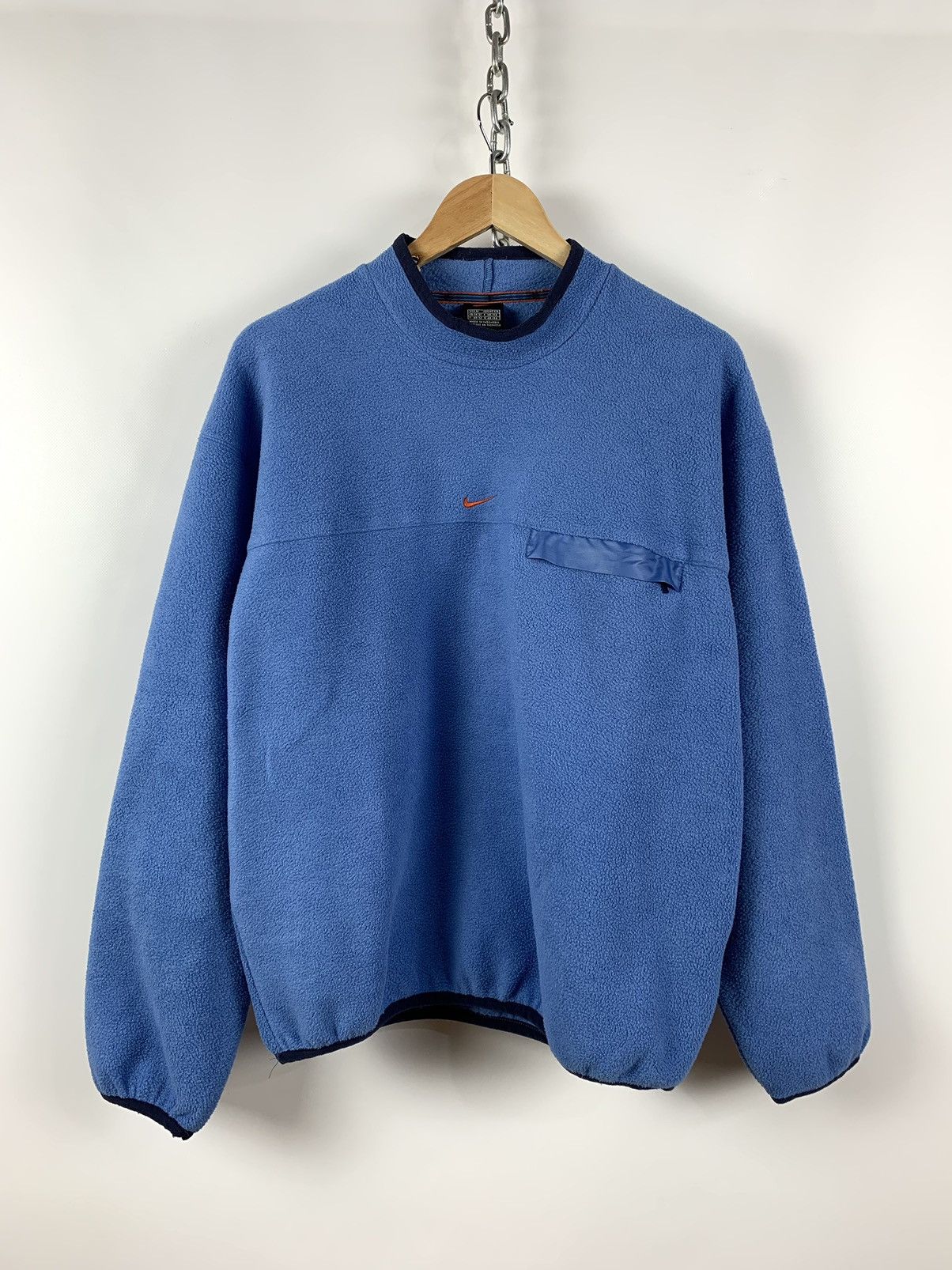 Nike 90s Vintage Nike Center Swoosh Fleece Electric Sweatshirt Size US M / EU 48-50 / 2 - 2 Thumbnail